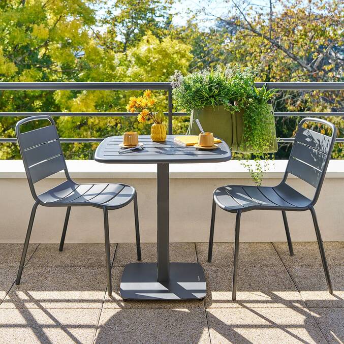 Table de jardin carrée ALEGORIA Graphite