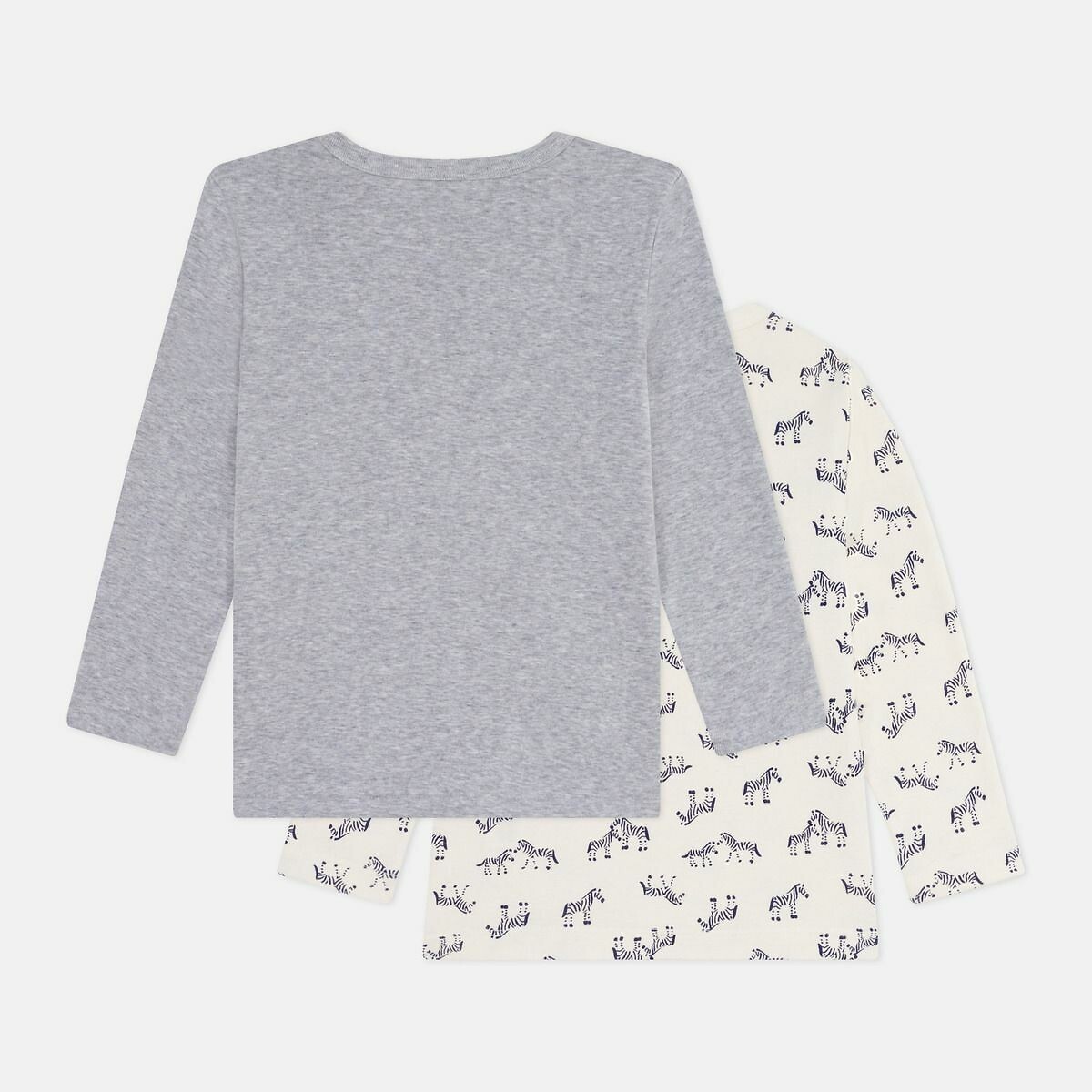 PETIT BATEAU<br>Conjunto de 2 camisetas de algodão de manga comprida