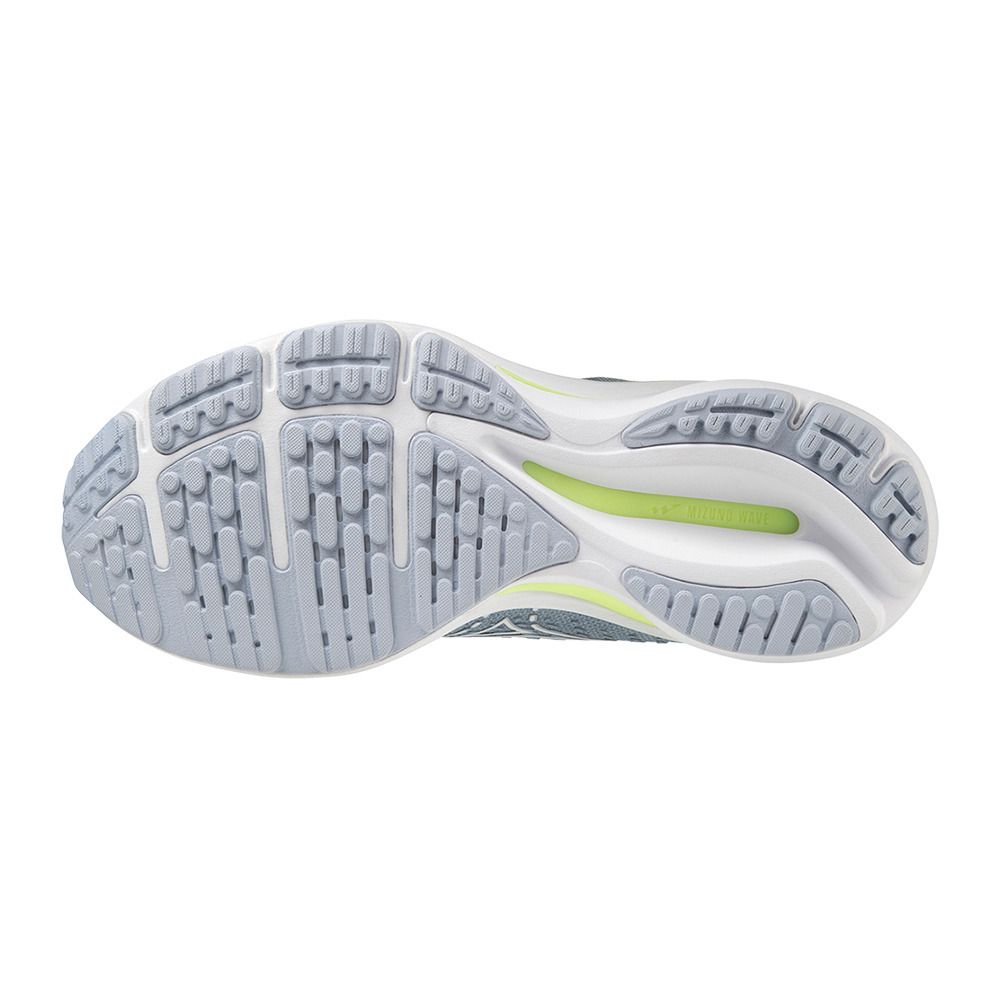 Mizuno WAVE RIDER 25 - Chaussures running Femme heather/white/neolime