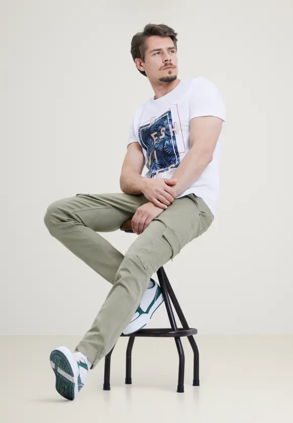 T-Shirt im Printmix - White