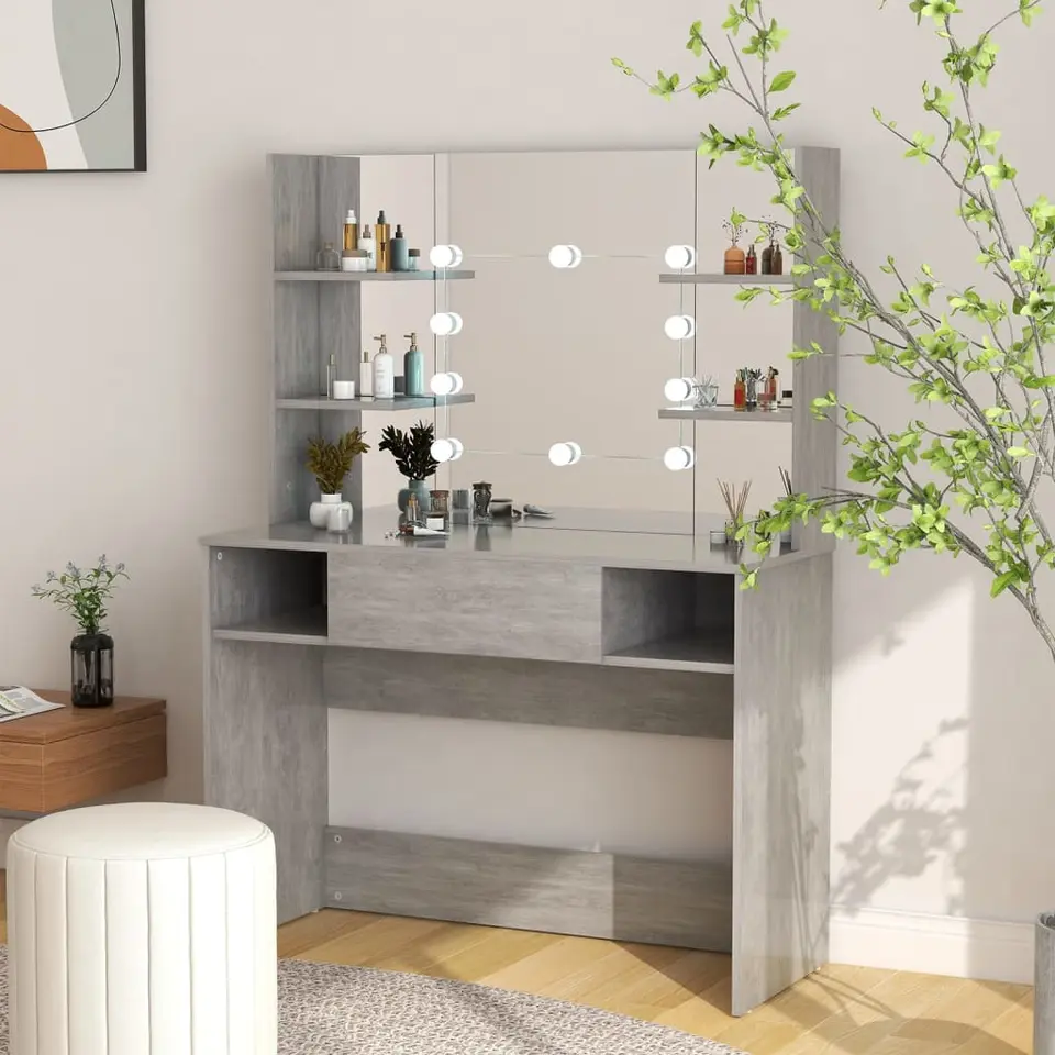 vidaXL - Kaptafel - Grijs - MDF