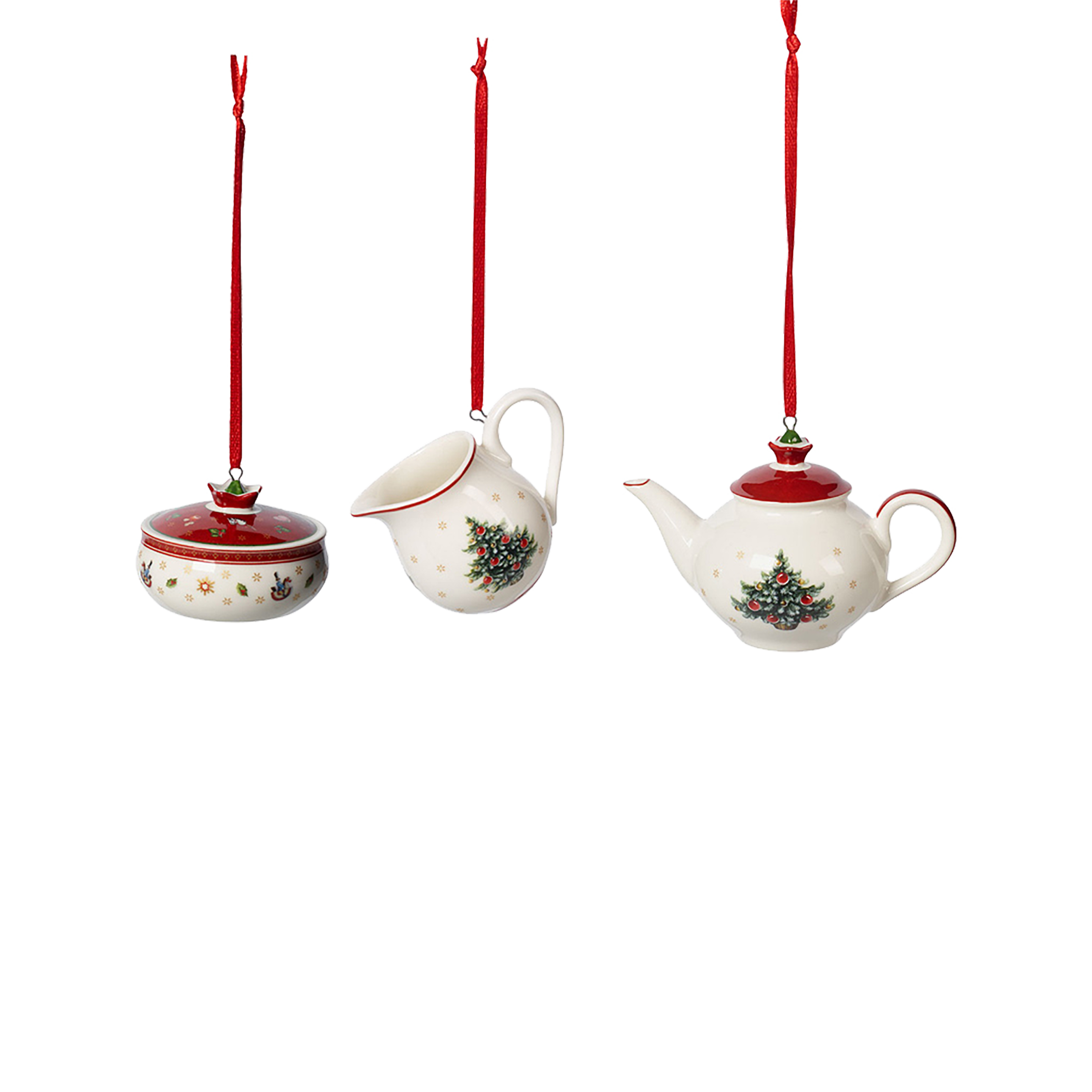 Toy's Delight Christmas ornaments White, 11.7'' x 5.2'' x 3.6'', Premium Porcelain
