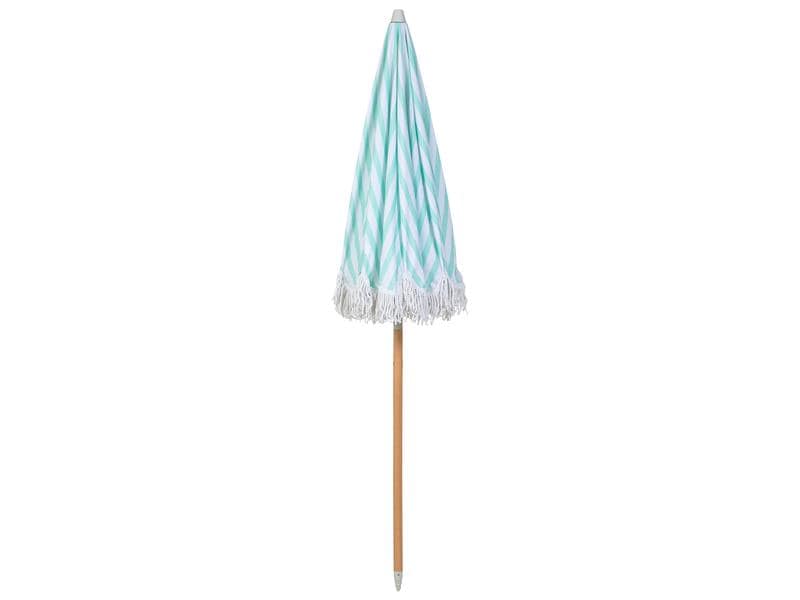 KOOR Sonnenschirm Boho Mint, 180 cm Strandschirm mit Lichtschutzfaktor 50