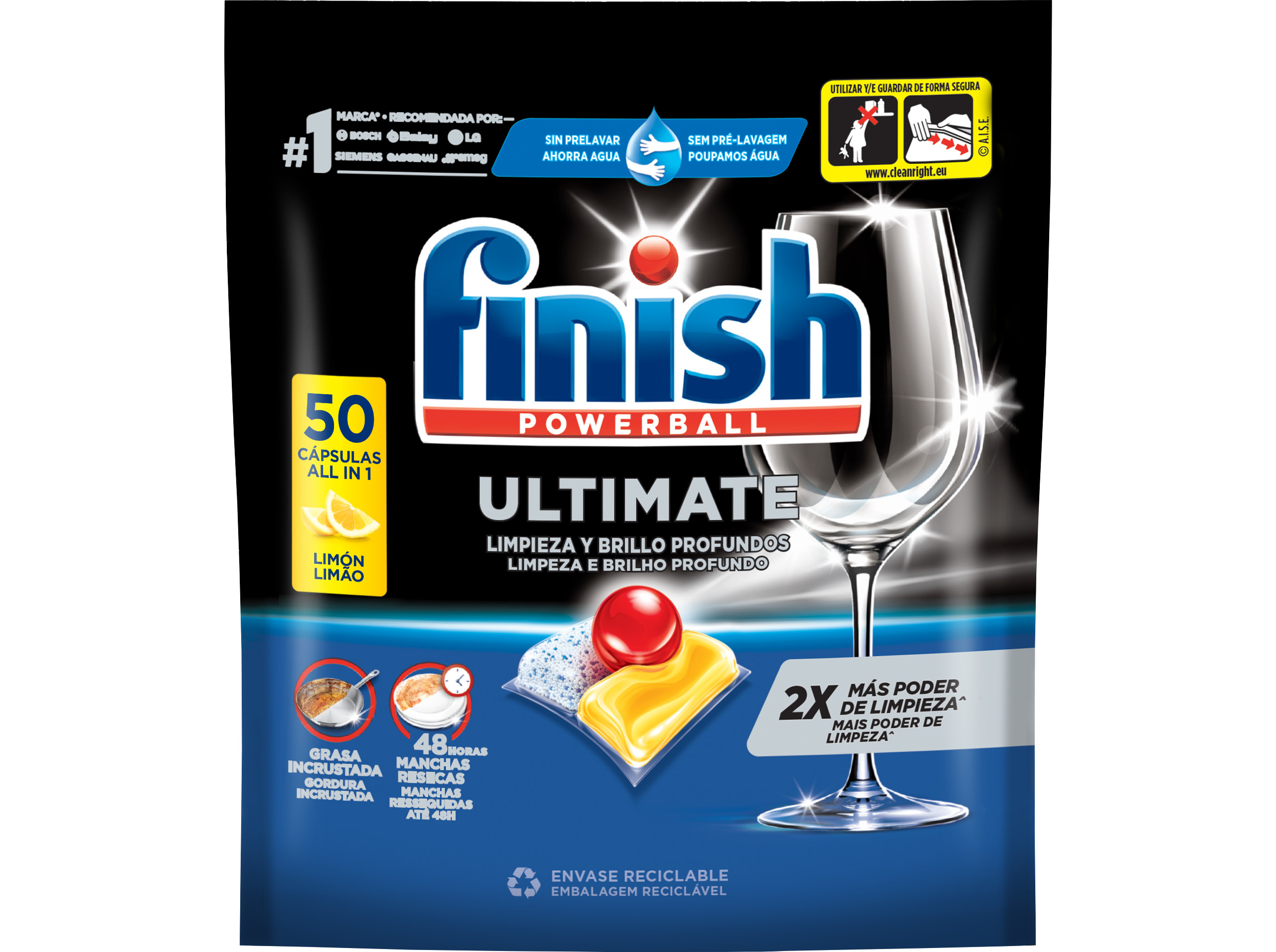 DETERGENTE LOIÇA MÁQUINA FINISH ULTIMATE LIMÃO 50 PASTILHAS