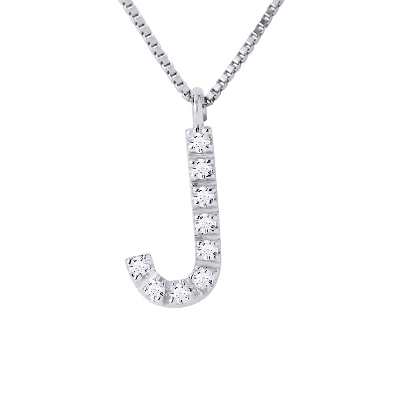 Collier ALPHABET Diamants 0,05 Cts  LETTRE 