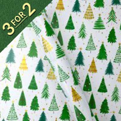 Green And Gold Trees 3M Roll Wrap