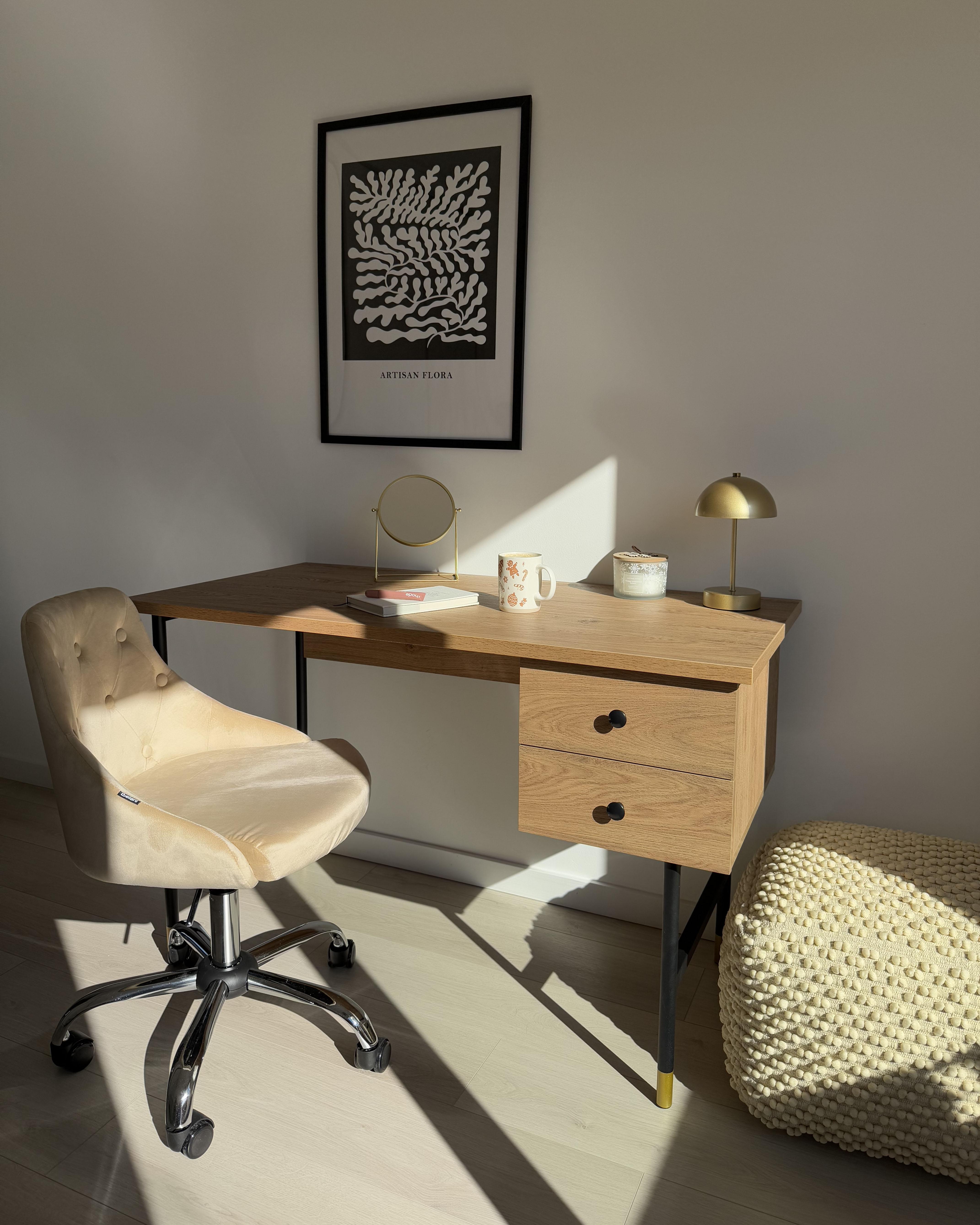 Bureau ABILEN Lichtbruin 120 cm 60 cm met lades