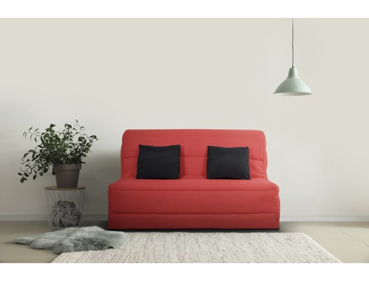 CONCEPT1 - Canapé lit Sally BZ 140 mousse 28 kg couette rouge