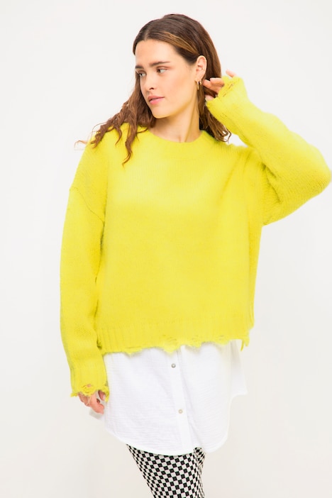 Pullover, oversized, destroyed Kanten, Langarm