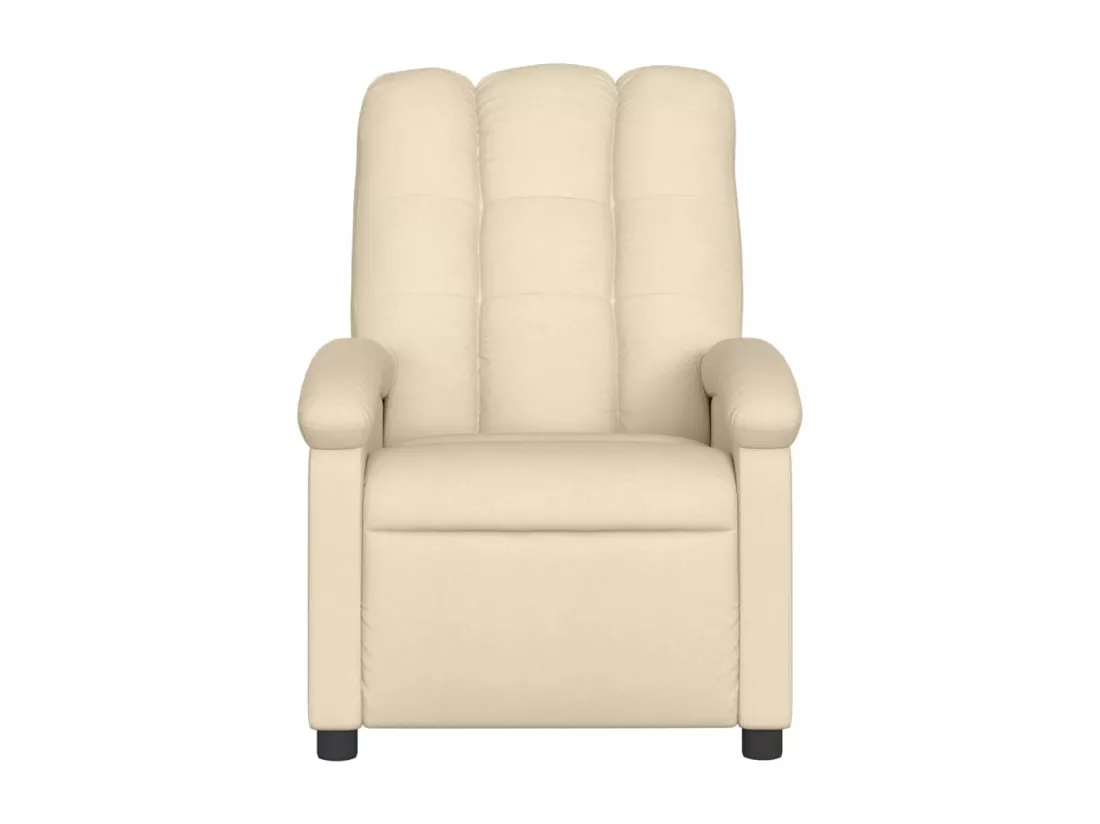 Fauteuil inclinable massant électrique crème tissu