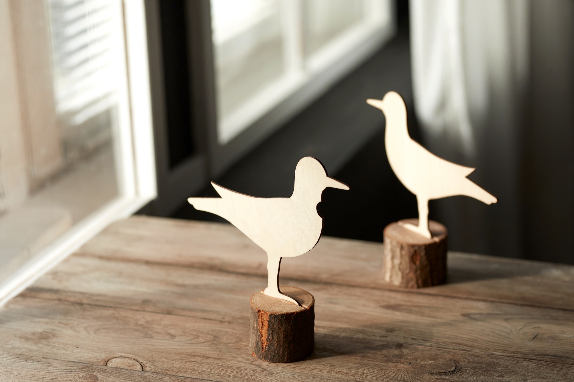 Holzfigur 'Vogel' stehend, natur, H 19 cm, B 19 cm, L 6 cm von fischer's lagerhaus