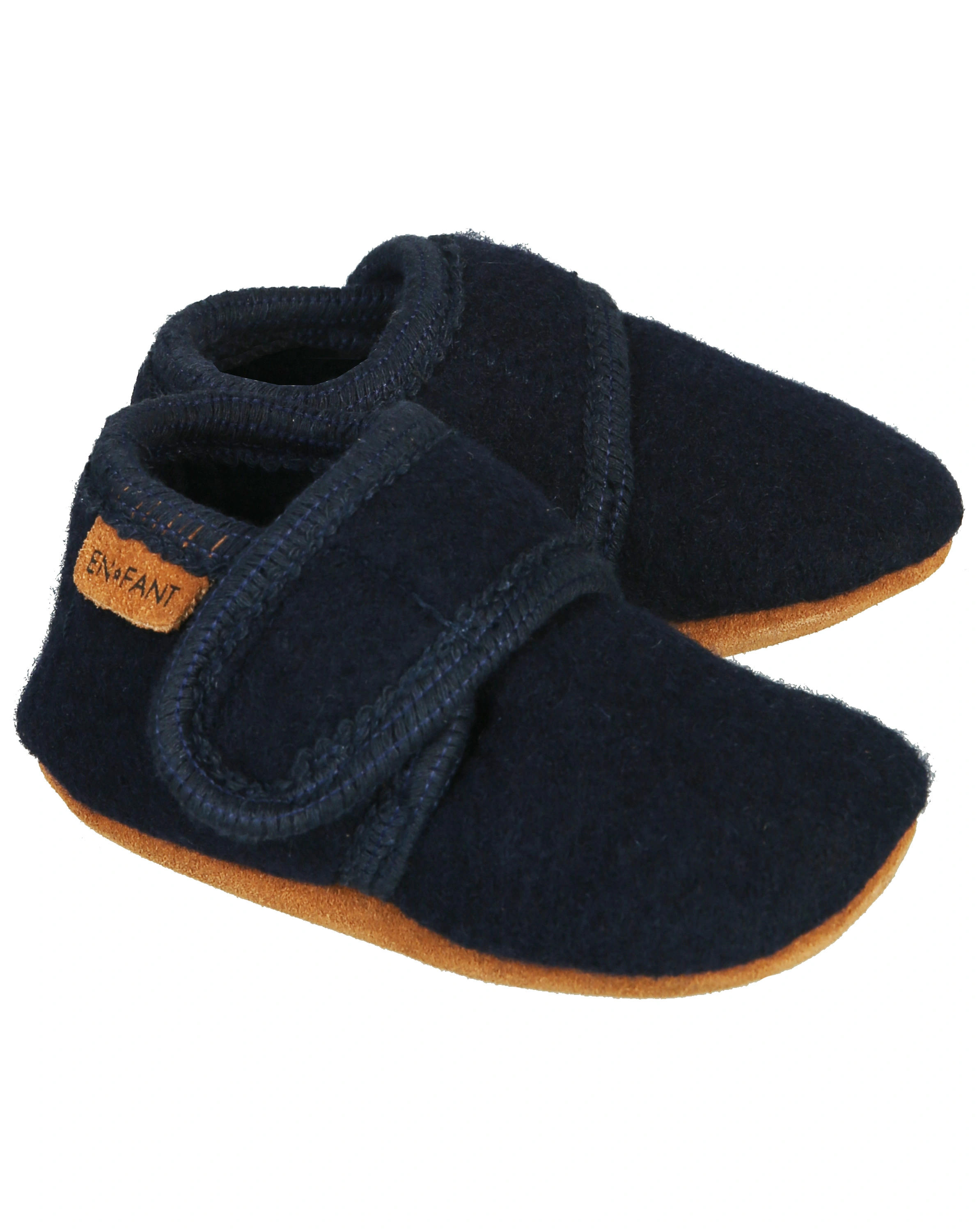 Klett-Krabbelschuhe MOBIL aus Wolle in navy