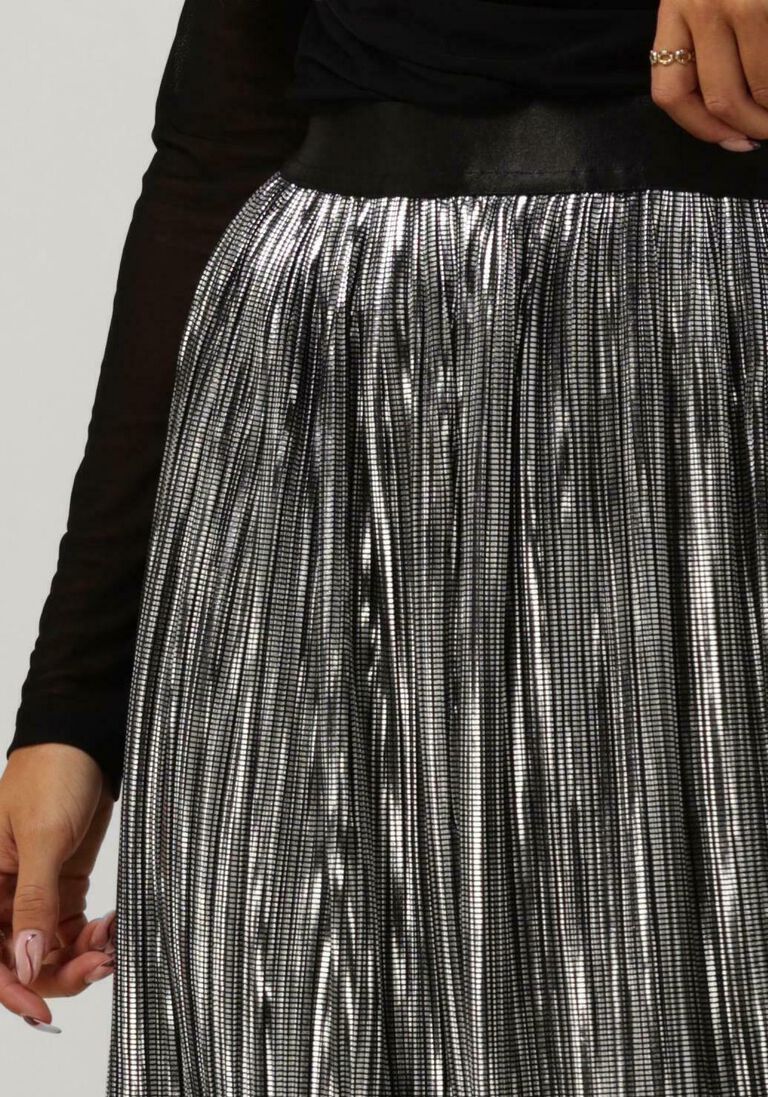 CO\\'COUTURE zilveren co'couture maxirok riley metal plisse skirt