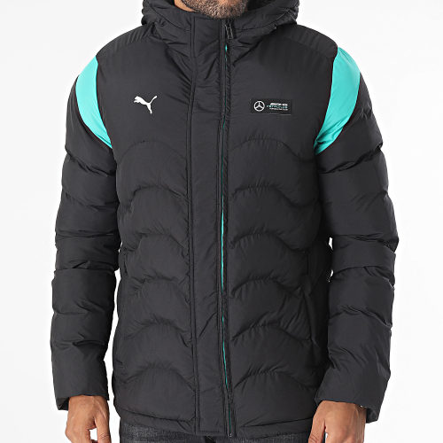 Doudoune Capuche AMG Mercedes MT7 Ecolite 621146 Noir Vert