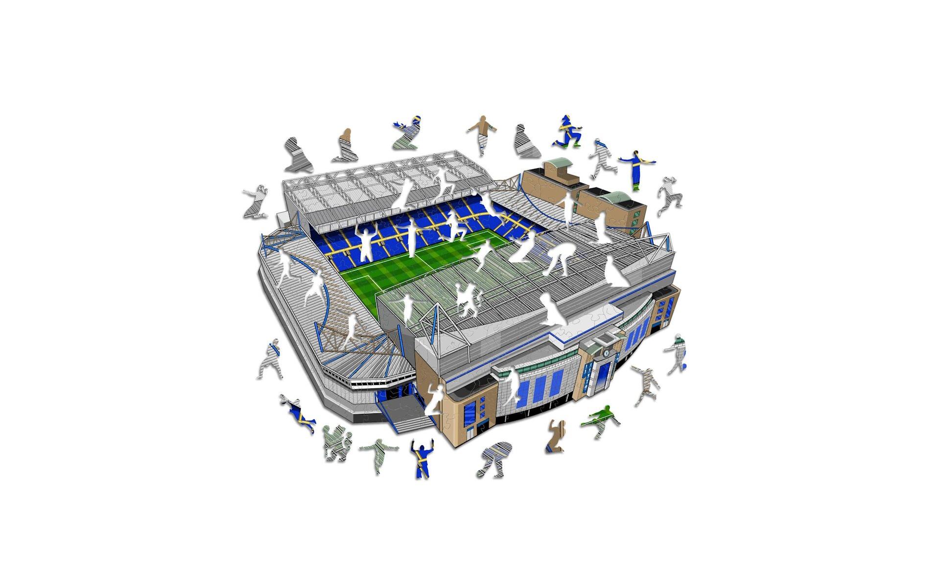 Chelesea FC – Stamford Bridge StadiumOffizielles Holzpuzzle, Grösse M
