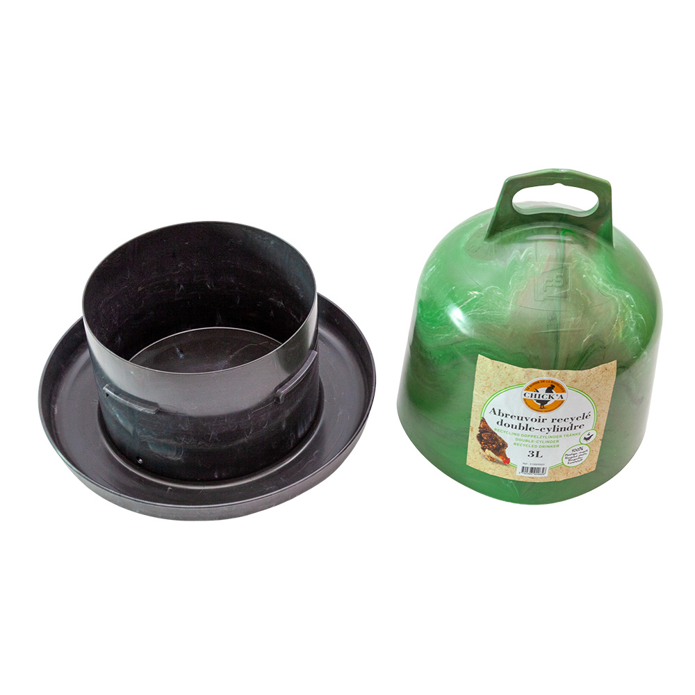 Abreuvoir recyclé double cylindre 3l