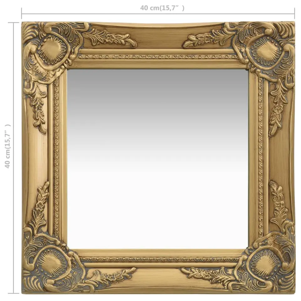 vidaXL - Wandspiegel - Goud - Hout - 40 x 40 cm