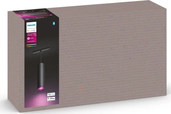 Philips Hue White and Color Ambiance - Vedhængslampe - LED-lyspære - 5.2 W - 2000-6500 K - cylinder - sort