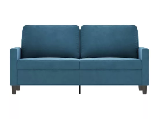 Canapé à 2 places Bleu 140 cm Velours