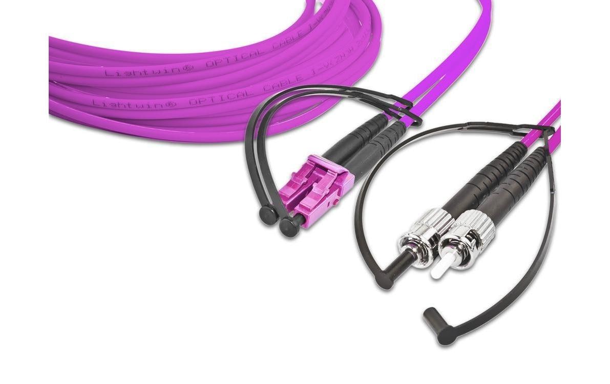 LWL-Patchkabel Multimode LC – ST, OM4, Duplex, 1 mLightwin LWL-Patchkabel LC-ST, Multimode, OM4, 1m