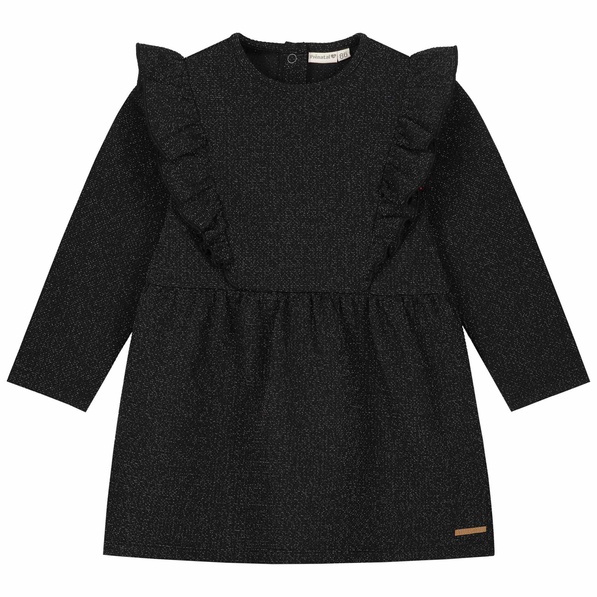 Prénatal baby jurk glitter lange mouwen effen zwart