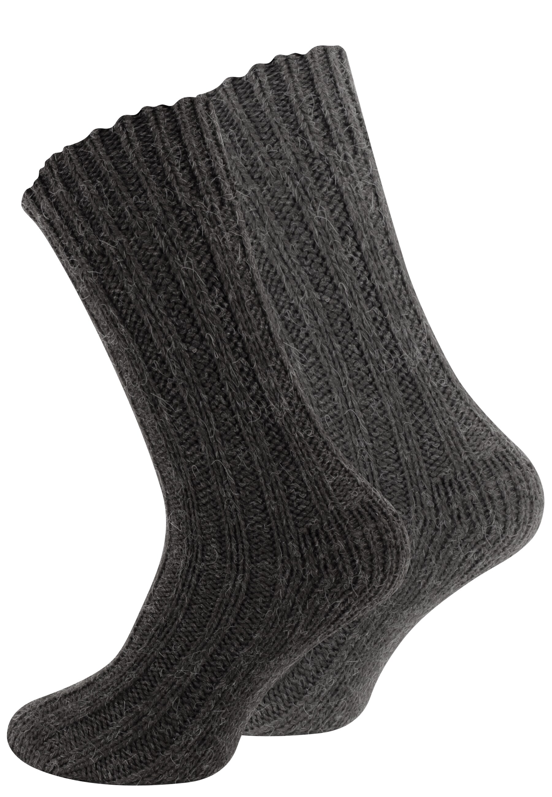 Cotton Prime® 4 Paar Woll-Stricksocken mit ALPAKA Unisex Alpakasocken