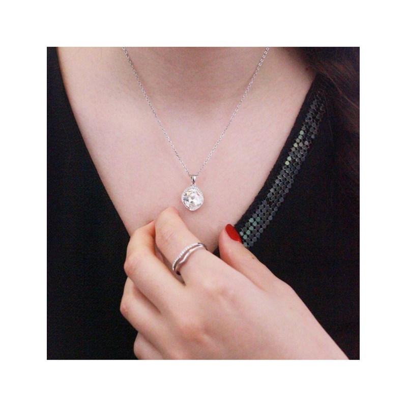 Pendentif Tiffy - Or Rosé et Cristal
