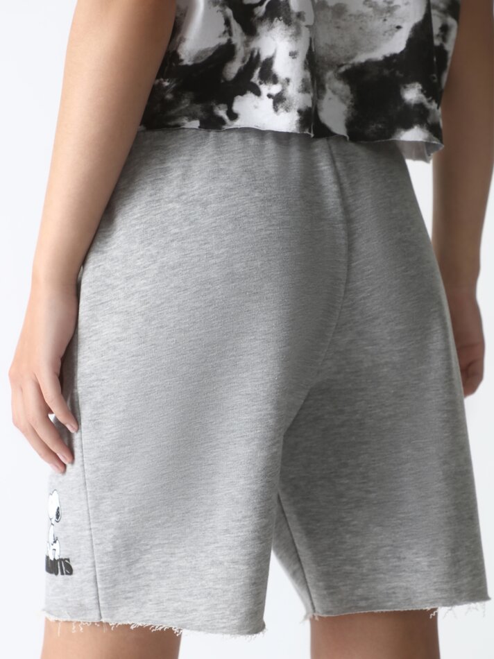 Shorts de moletom estampados com Snoopy Peanuts™ - Cinza mesclado