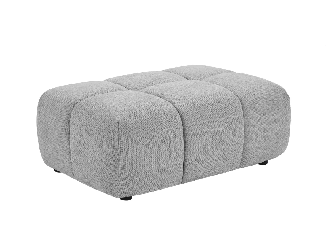 Pouf en tissu texturé gris clair APOLIU