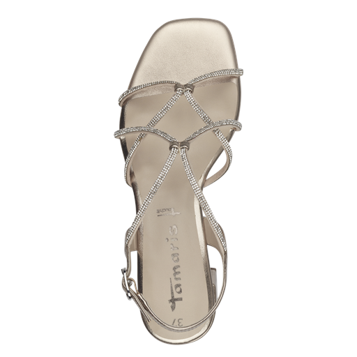 Tamaris Metallic Højhælede Sandaler, Light Gold, 39