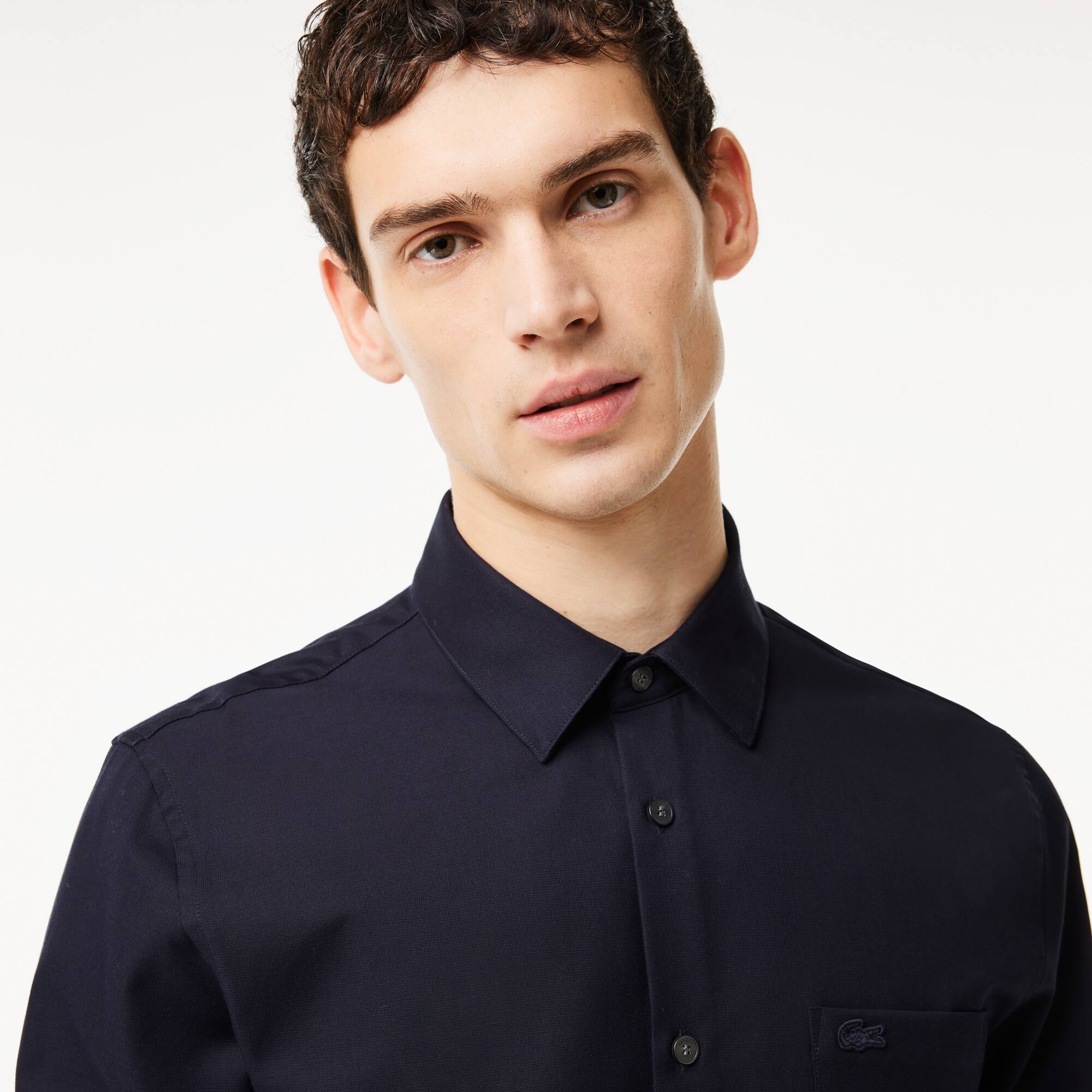 Herren-Hemd aus Baumwolle Lange Armel - Blau - Lacoste - Herren