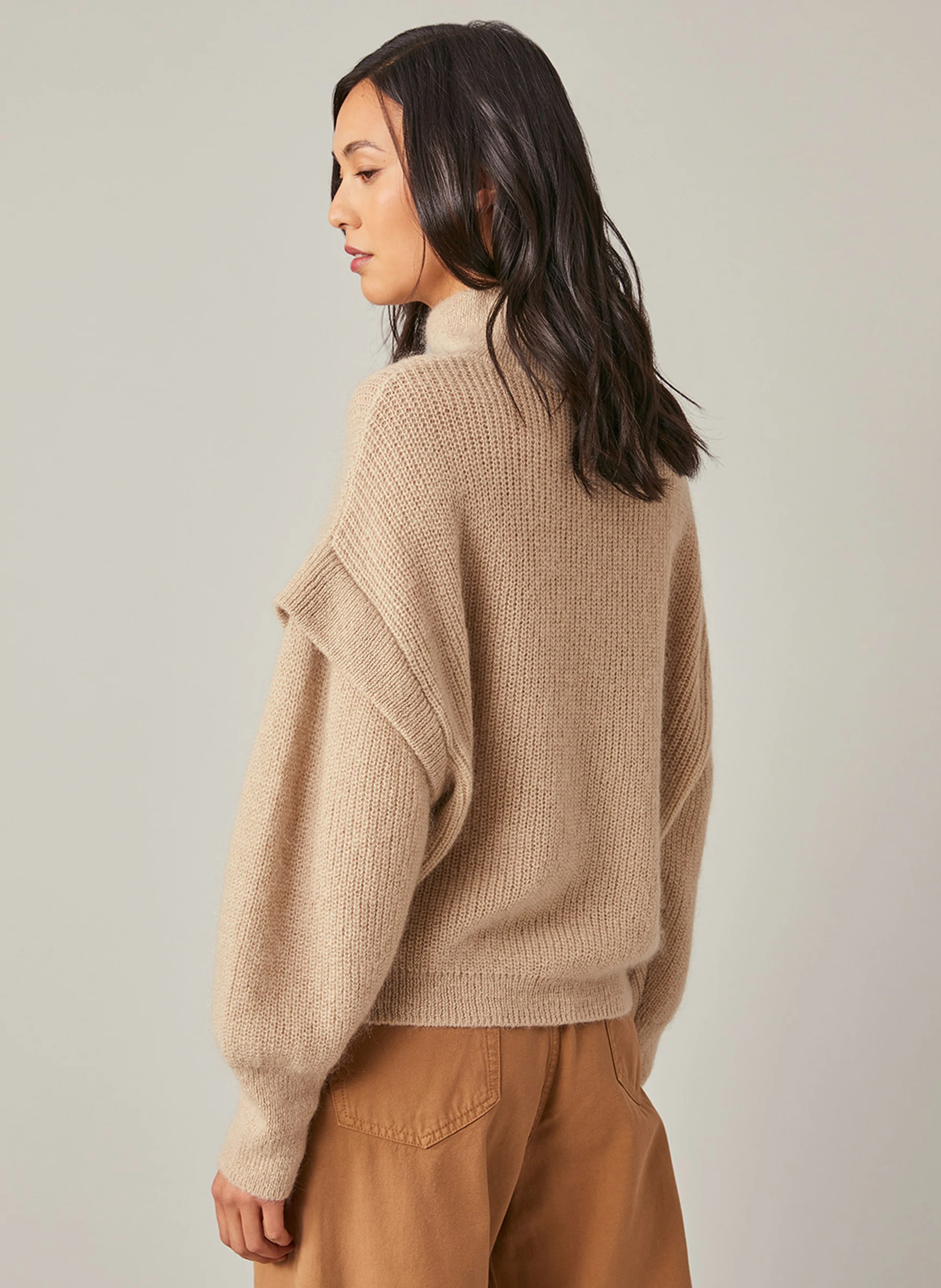 ELISABETH - Pull ample ajouré en laine mélangée | Blanc