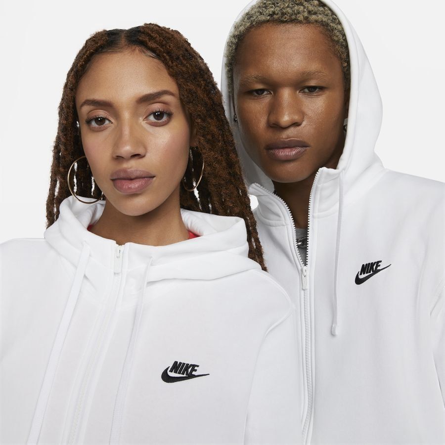 Nike Sweat à Capuche NSW Club Fleece FZ - Blanc