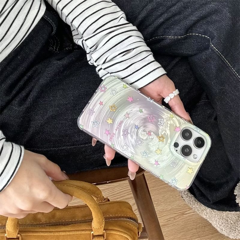 Fonekase - Star Ripple telefoonhoesje - Apple iPhone 16 Pro Max / 16 Pro / 16 Plus / 16 / 15 Pro Max / 15 Pro / 15 Plus / 15 / 14 Pro Max / 14 Pro / 14 Plus / 14 / SE / 13 Pro Max / 13 Pro / 13