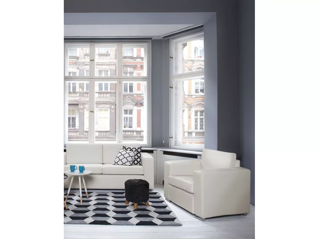 Fauteuil HELSINKI Cuir Blanc
