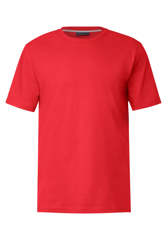 Basic T-Shirt in Unifarbe - alert orange