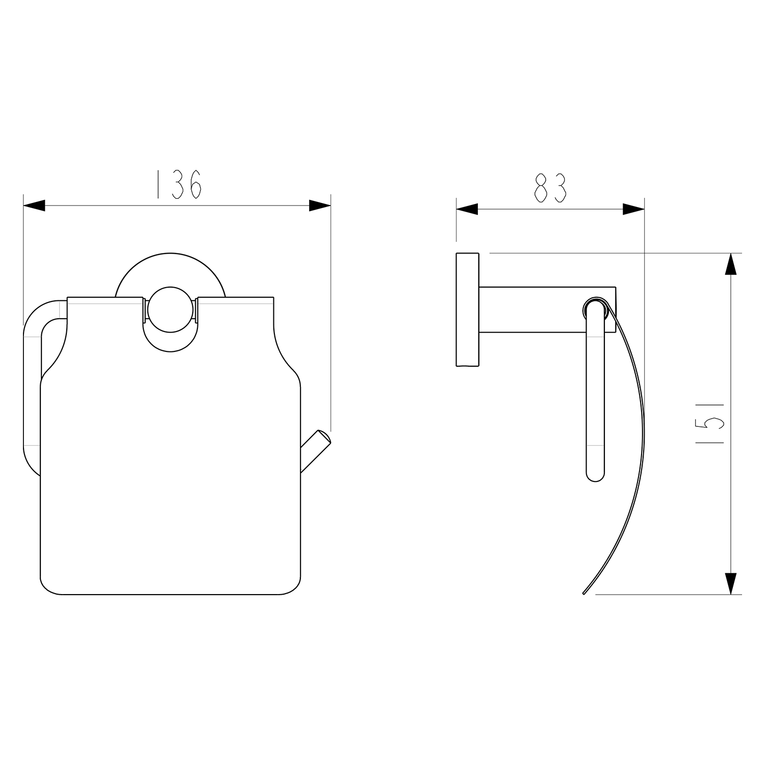 Sapho X-Round toiletrolhouder met klep chroom