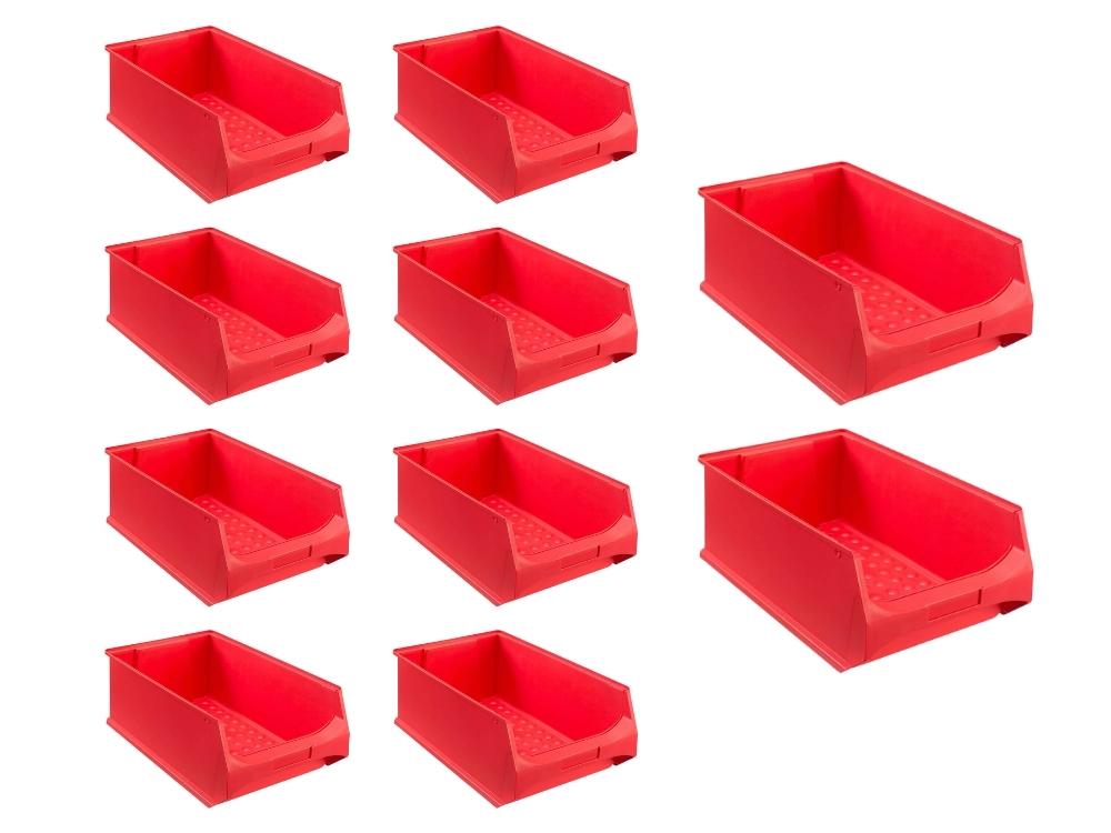 PROREGAL Value Pack 10x Rode Opbergdozen 5,0 HxBxD 20 x 30 x 50 cm 21,8 Liter Opbergdozen