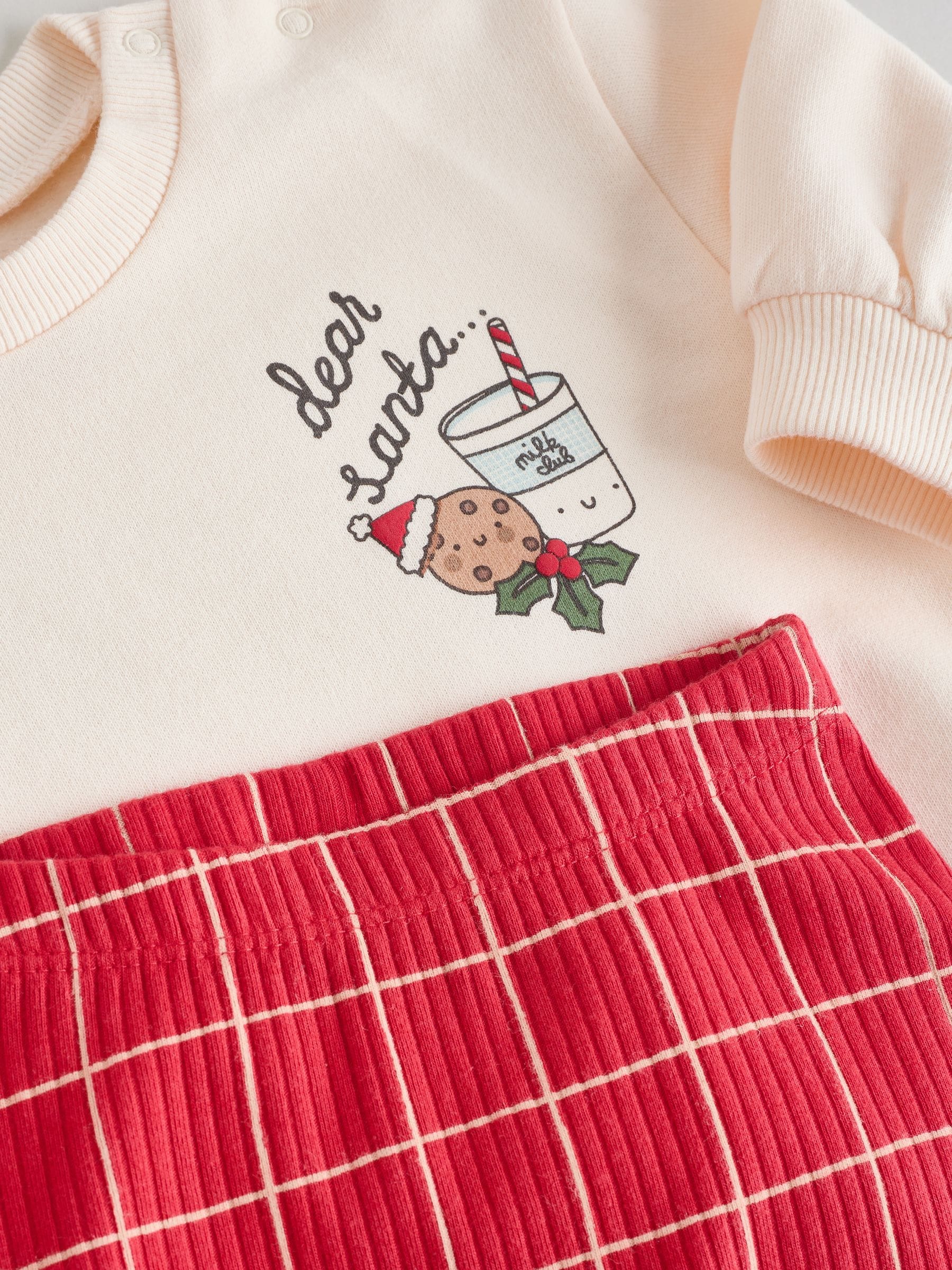 Rood met grafische print - Kerstmis Sweat en Joggingbroek Baby Set (0mnd-2jr)