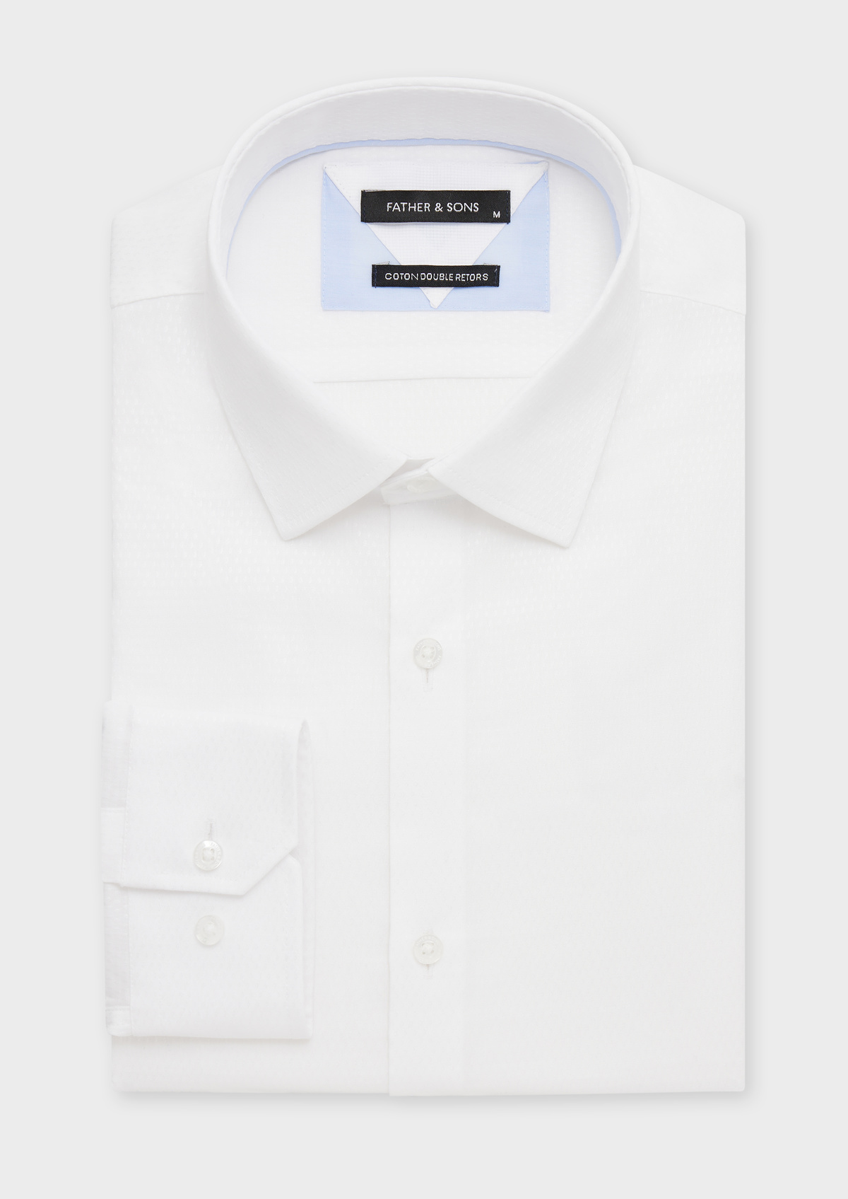 Chemise habillée Slim en coton façonné uni blanc
