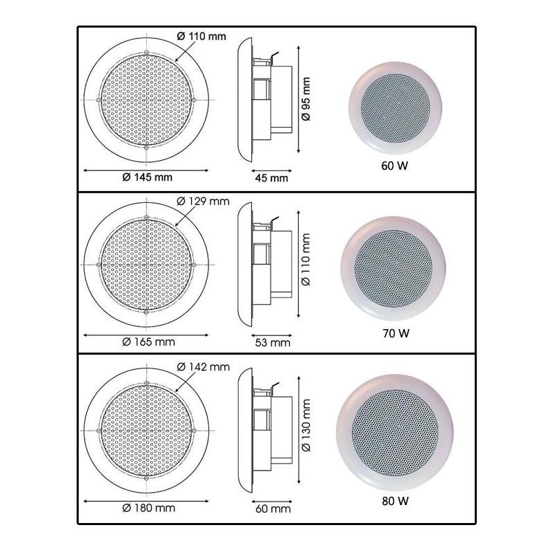 Haut-Parleur Euromarine Hi-Fi Encastrable - Blanc