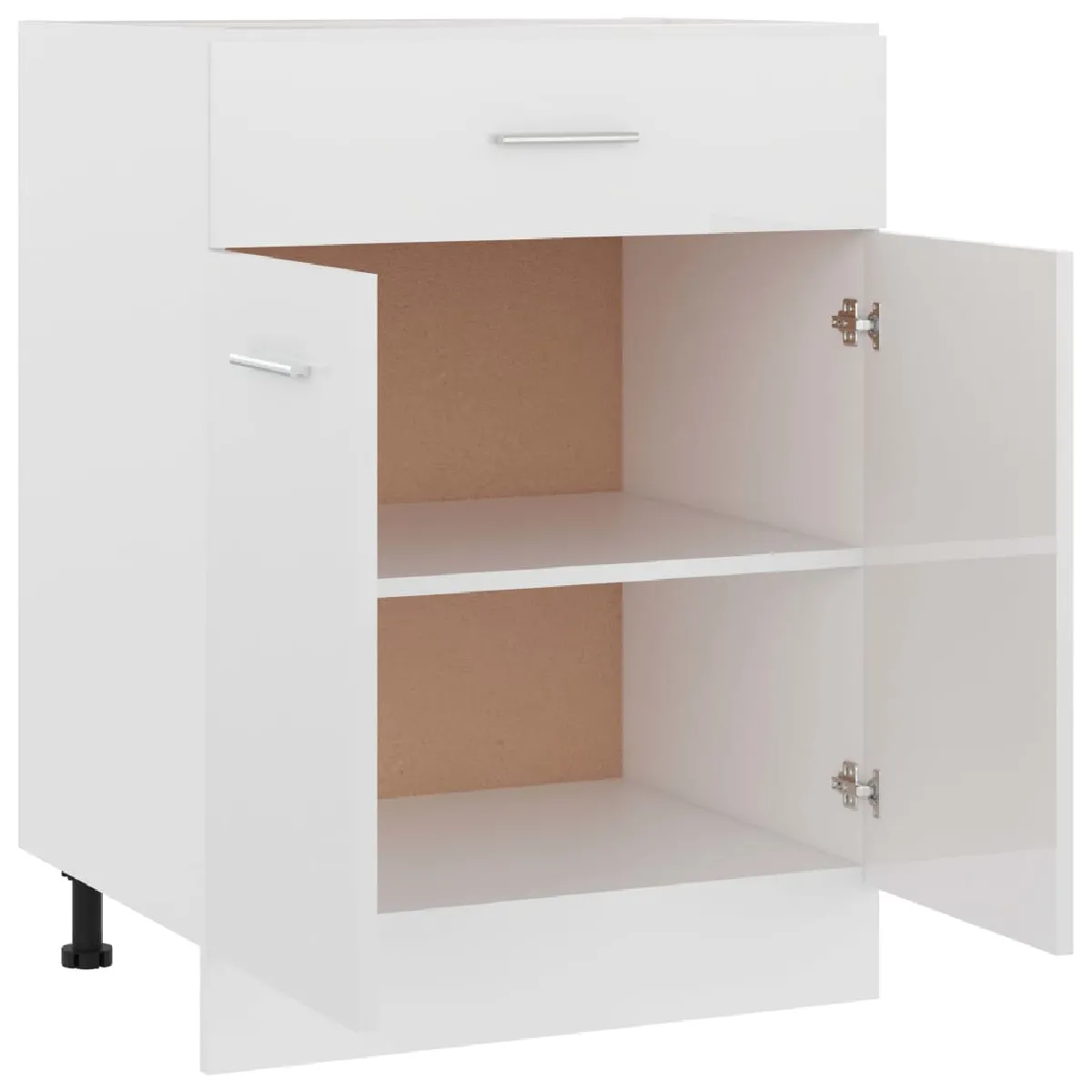 vidaXL Armoire Plancher à Tiroir Blanc Brillant