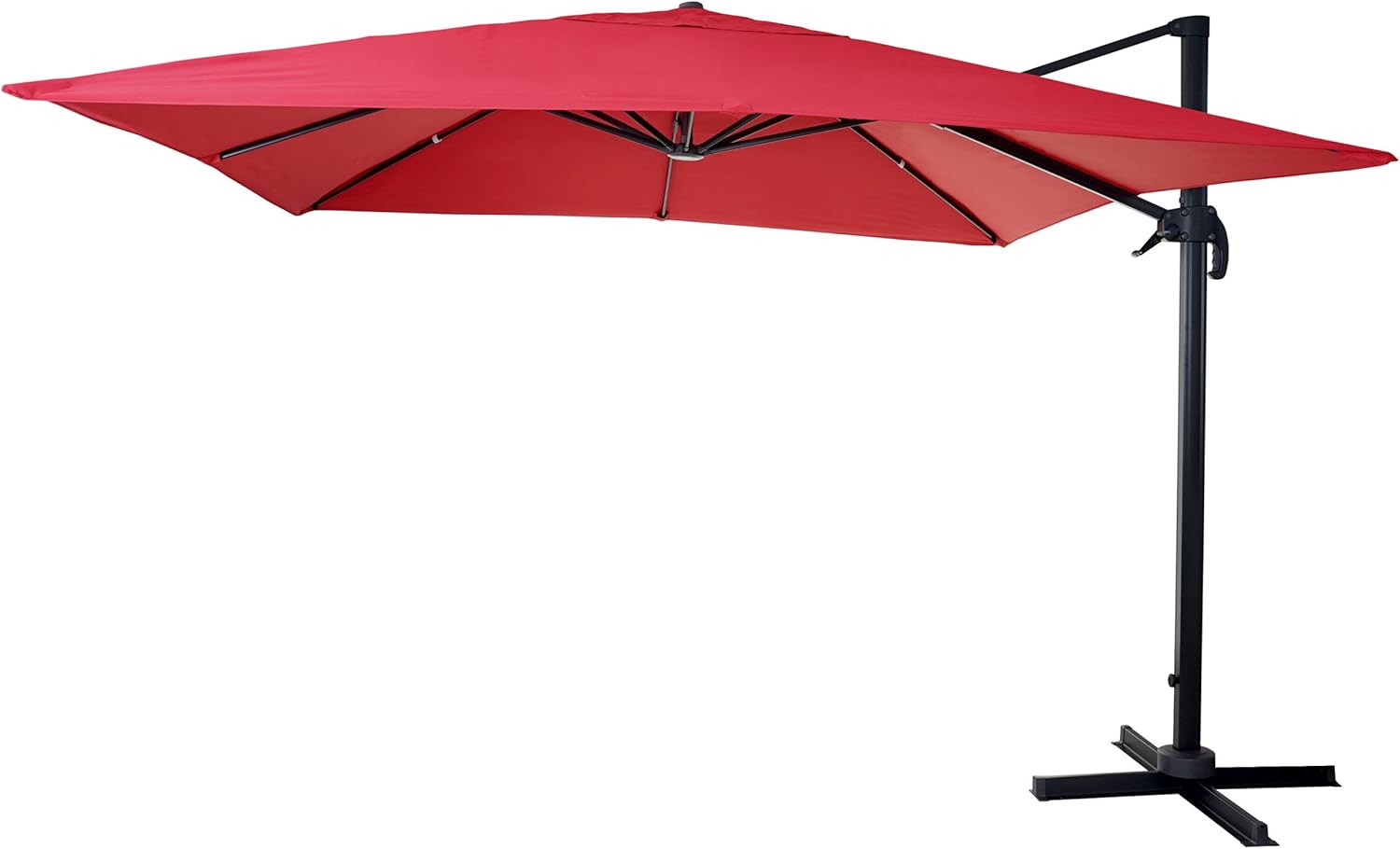 Mendler Gastronomie-Ampelschirm HWC-A96, Sonnenschirm 3x3m (Ø4,24m) Polyester Alu/Stahl 23kg drehbar