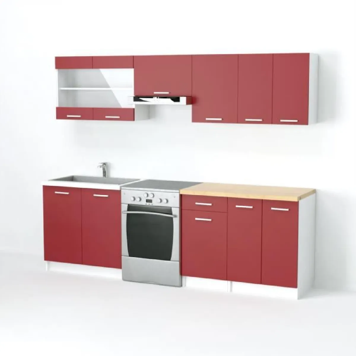 CSTORE ULTRA Cuisine Complète - Rouge Mat