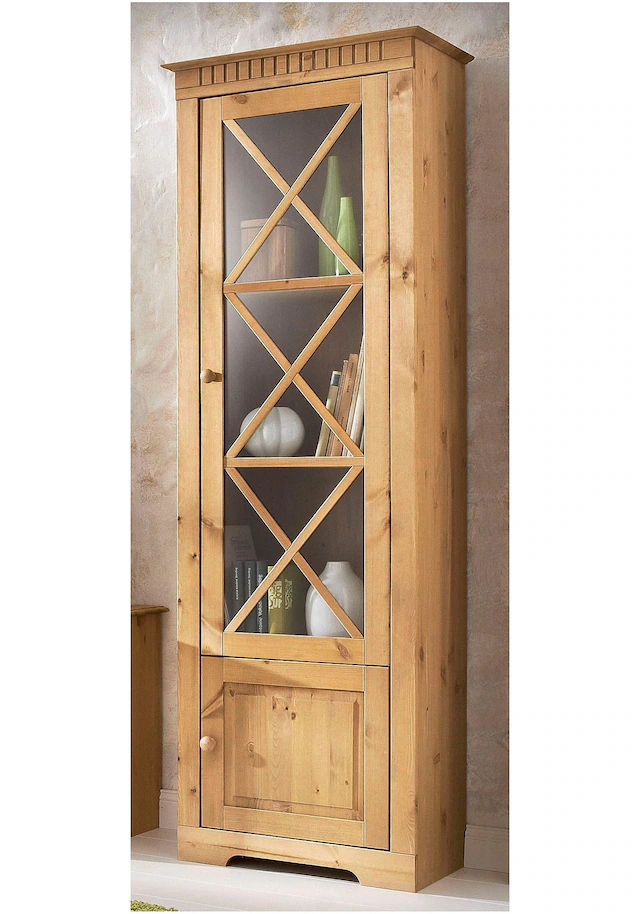 Home affaire Vitrine »Lisa« aus schönem massivem Kiefernholz, mit einer schönen Glastürfront