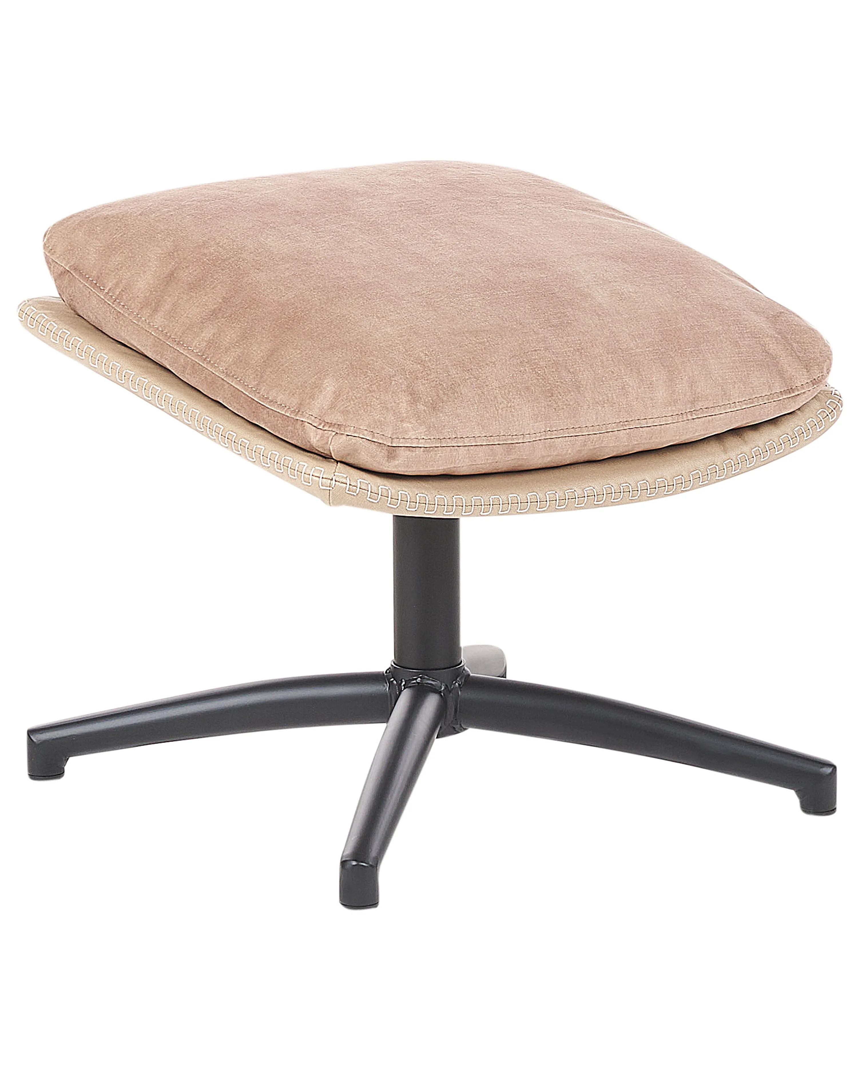 Draaifauteuil EIDE met voetenbank Fluweel Zandbeige