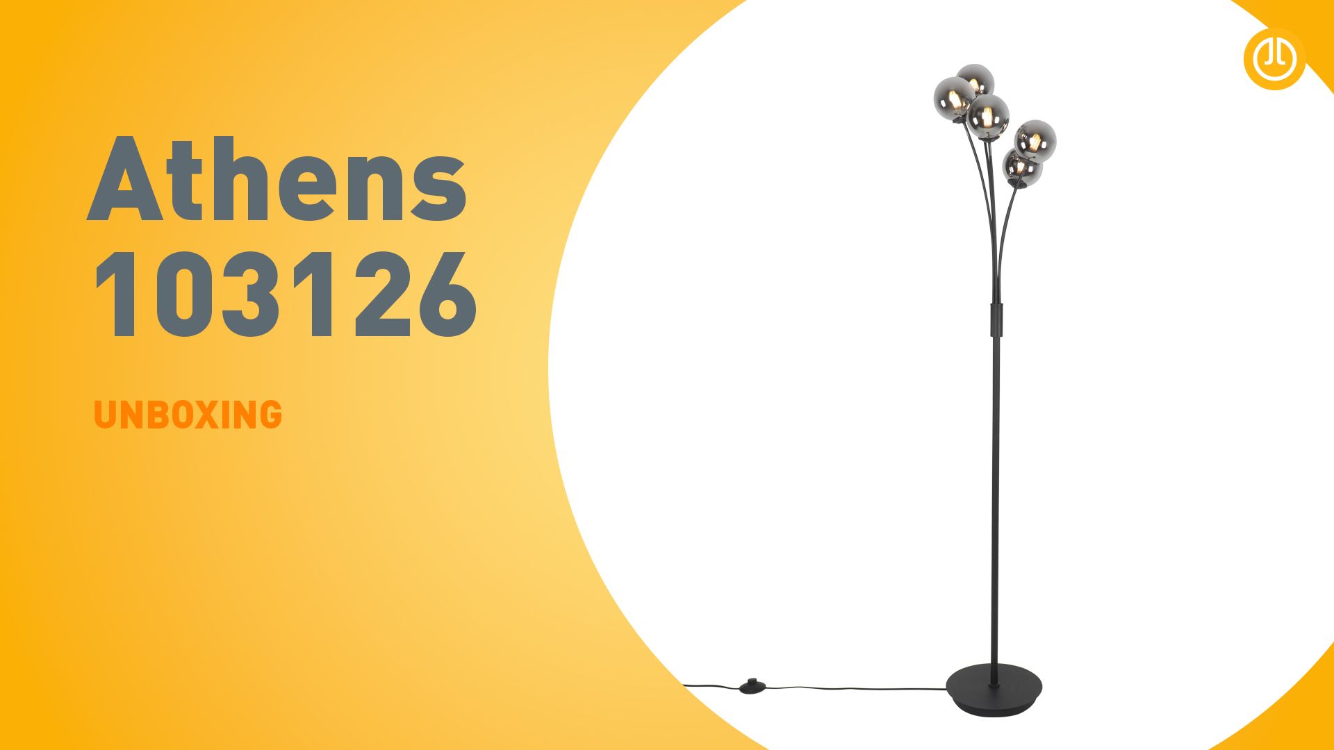 Moderne vloerlamp zwart 5-lichts met smoke glas - Athens
