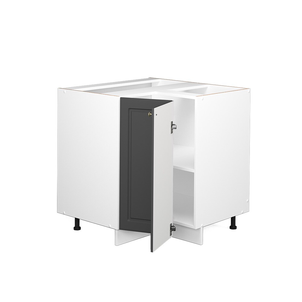 Vicco Eckunterschrank Küchenschrank Küchenmöbel Fame-Line Weiß Anthrazit-Gold Landhaus 87 cm Küche Eckküche Einbauküche Doppel-Drehtür Einlegeboden Blende Küchenzeile
