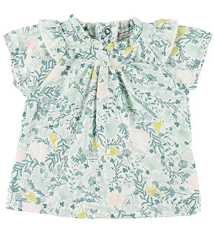 En Fant T-Shirt - Weiß m. Blätter
