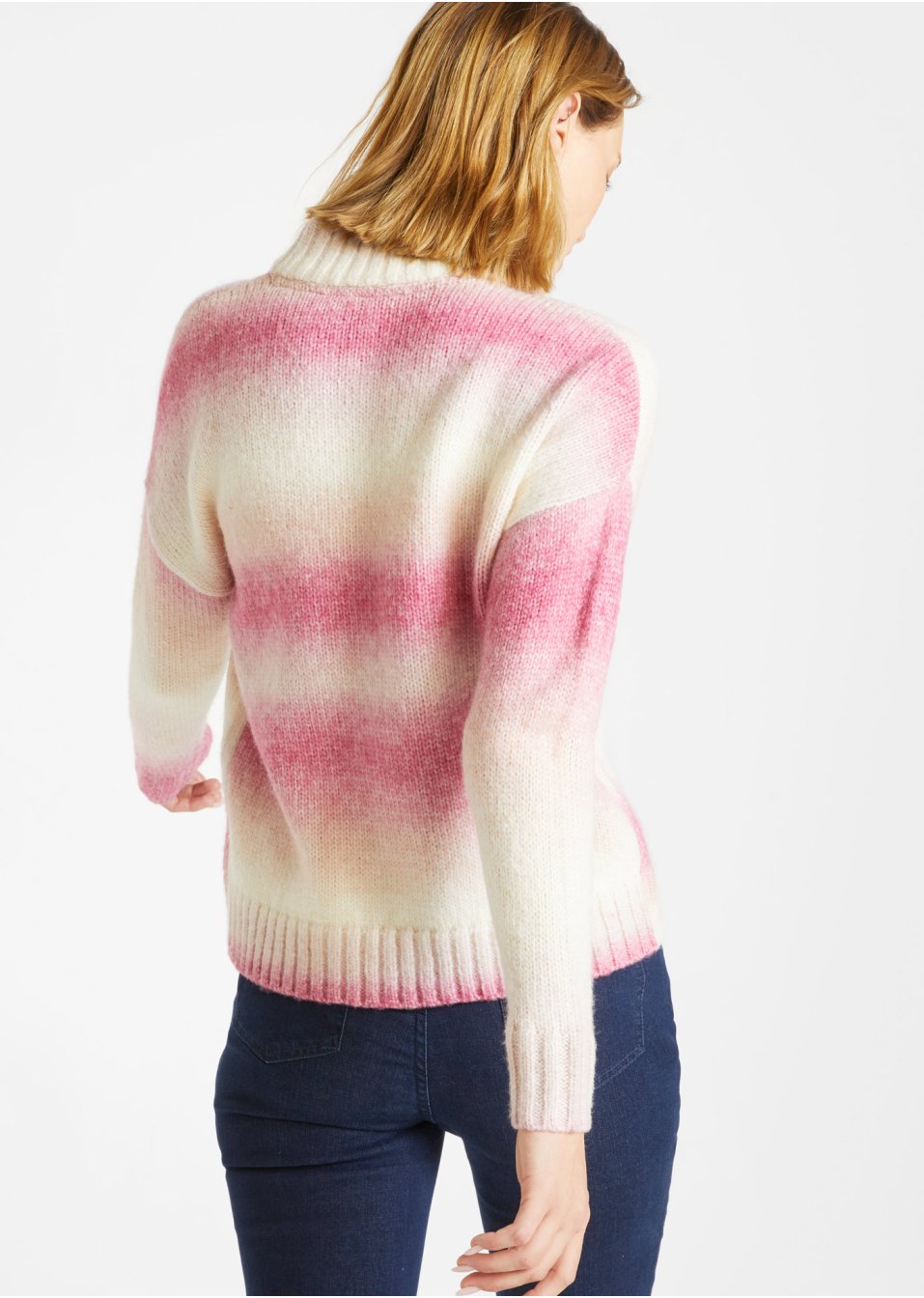 Pull à col montant avec dégradé de couleur
